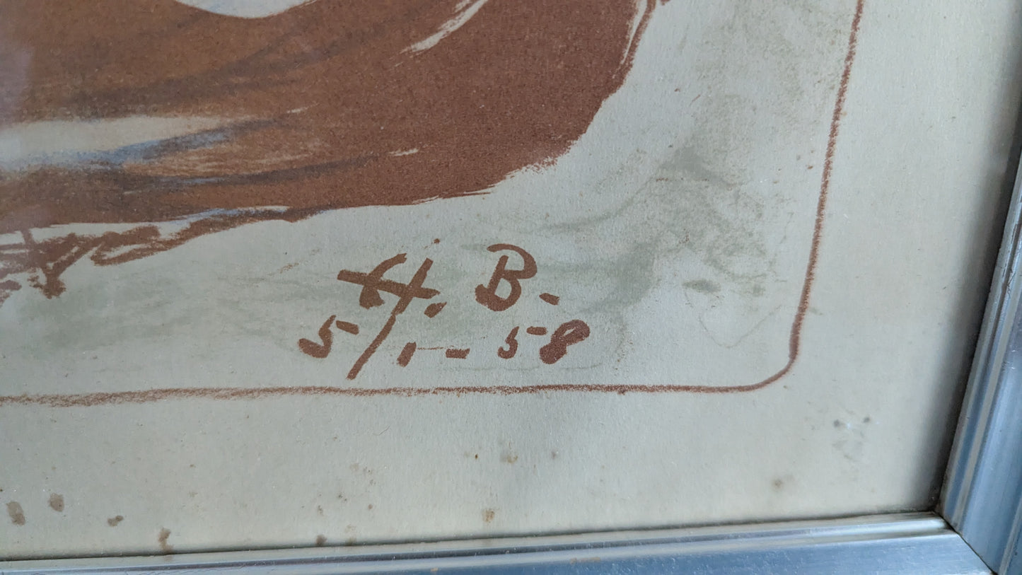 H.B - Kesäpäivä Rannalla (Signeerattu Sekatekniikka 1958)