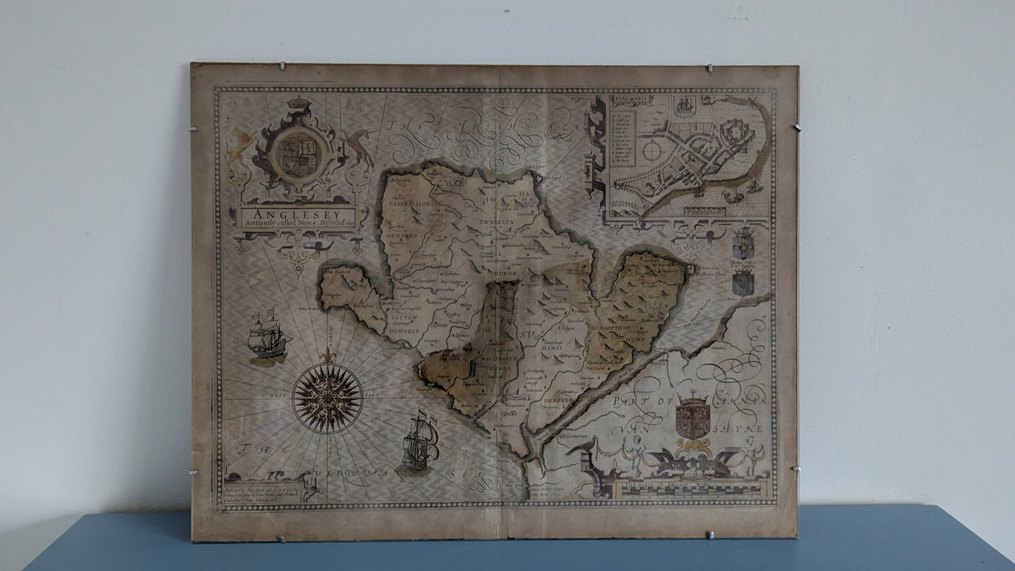 John Speed - Angleseyn Saaren Kartta 1610 (Theatre of the Empire of Great Britaine)