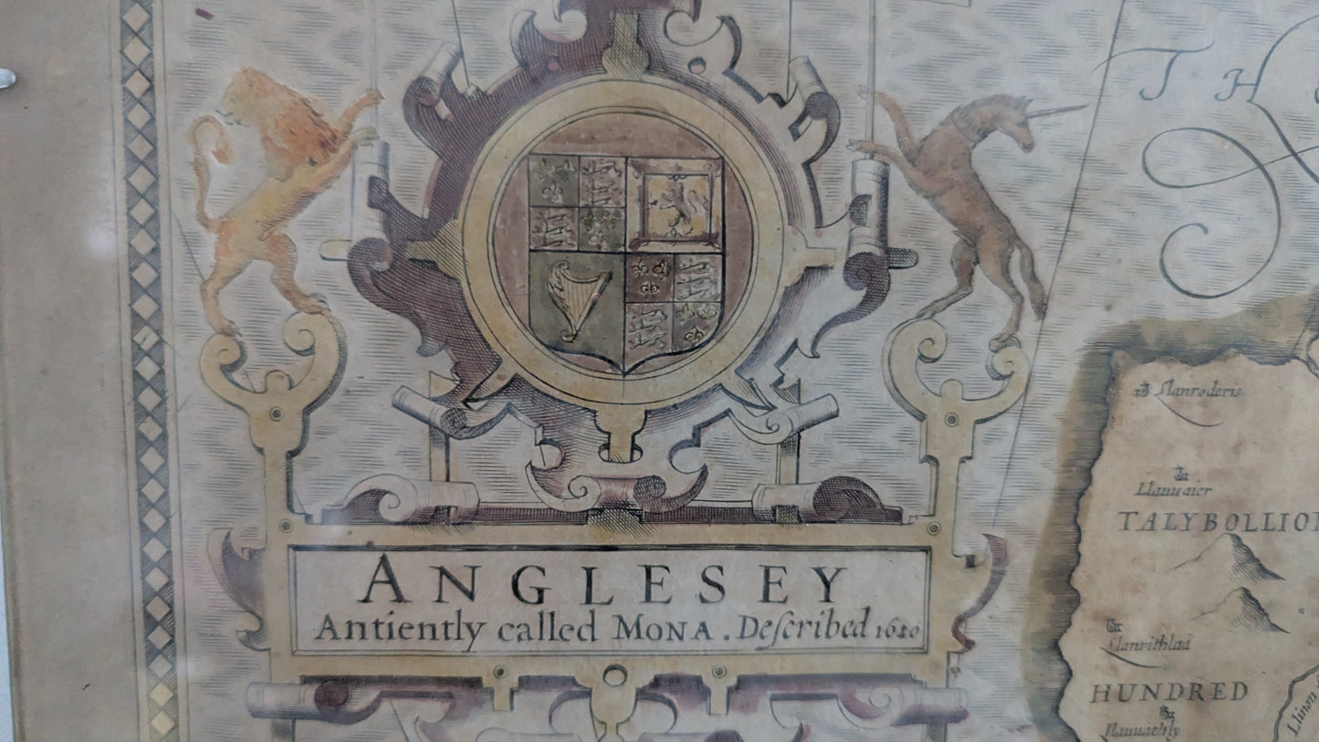 John Speed - Angleseyn Saaren Kartta 1610 (Theatre of the Empire of Great Britaine)