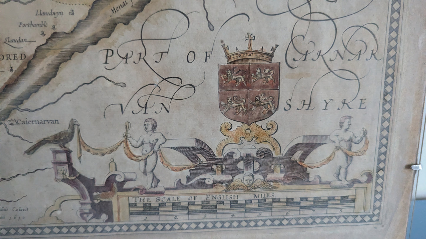 John Speed - Angleseyn Saaren Kartta 1610 (Theatre of the Empire of Great Britaine)
