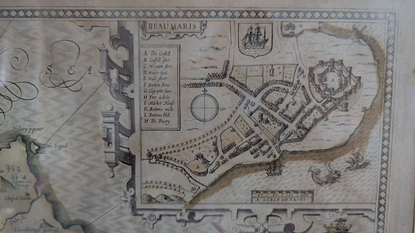 John Speed - Angleseyn Saaren Kartta 1610 (Theatre of the Empire of Great Britaine)