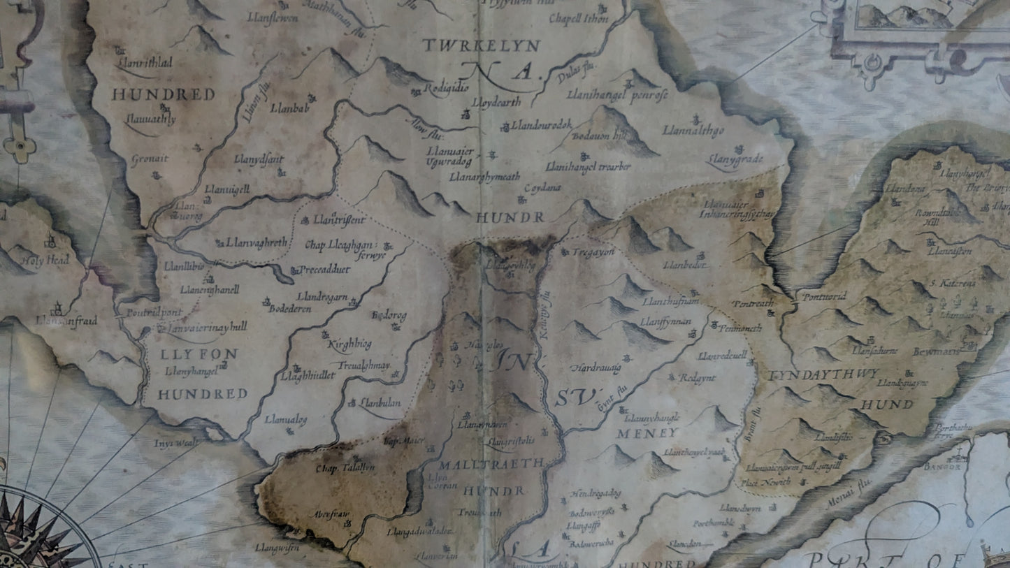 John Speed - Angleseyn Saaren Kartta 1610 (Theatre of the Empire of Great Britaine)