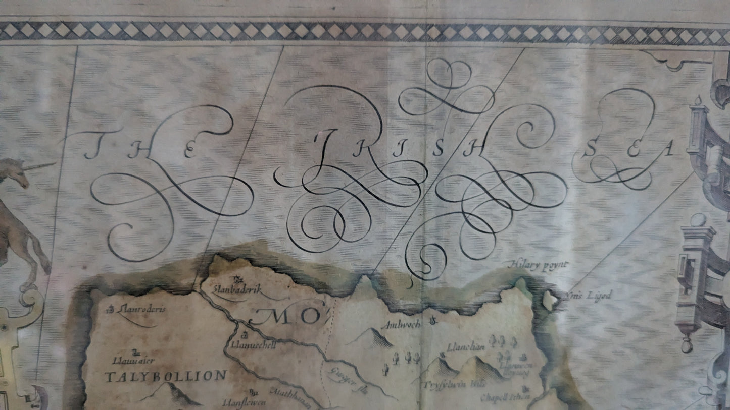 John Speed - Angleseyn Saaren Kartta 1610 (Theatre of the Empire of Great Britaine)