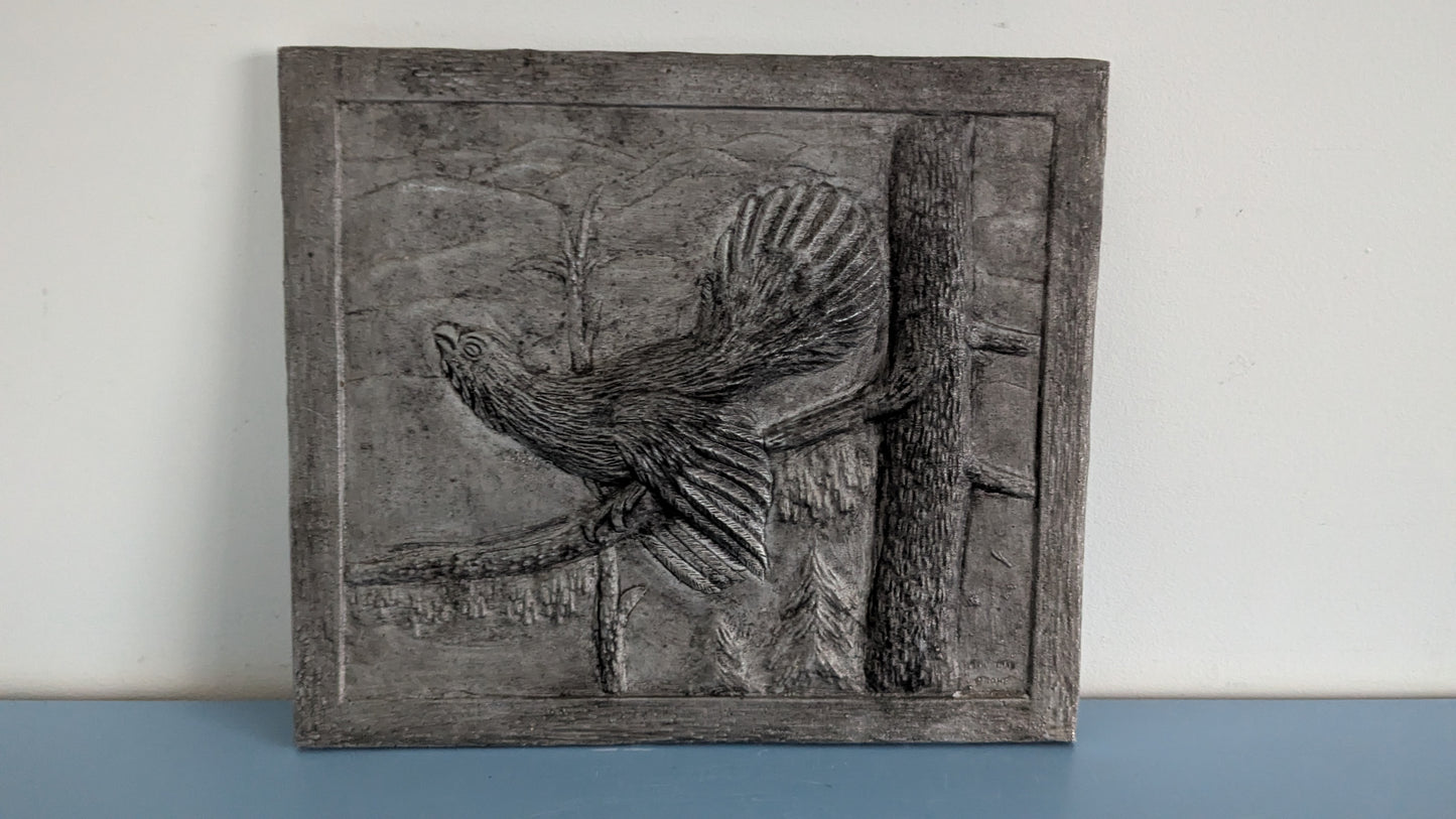 Metallinen Metso Reliefi (Signeerattu, 1.5Kg)