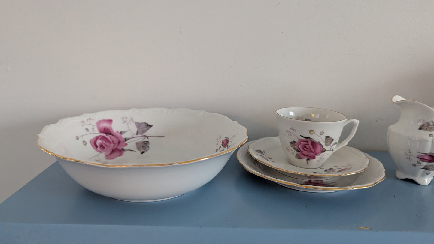 Wałbrzych - Ruusukuvioinen Kahviastiasto 10-hengelle (34-osainen)