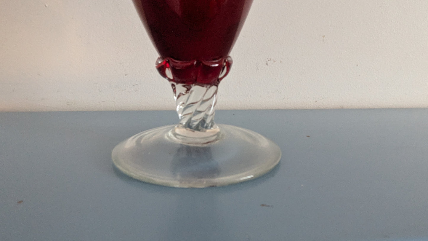 Empoli - Rubiininpunainen Karahvi / Kannu (1960-luku)