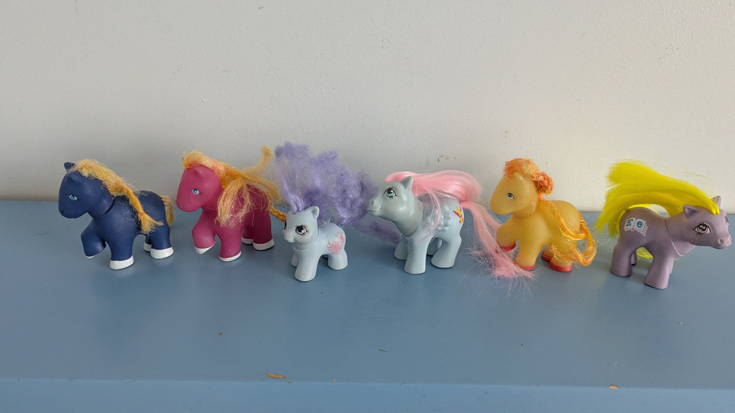 Hasbro - 3kpl My Little Pony G1 Ponia ja Kolme Muuta Ponia (1984-1989)