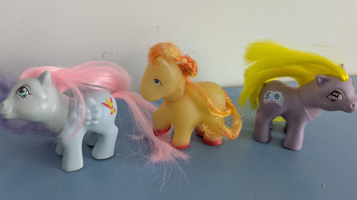 Hasbro - 3kpl My Little Pony G1 Ponia ja Kolme Muuta Ponia (1984-1989)