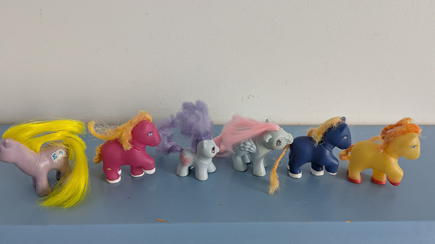 Hasbro - 3kpl My Little Pony G1 Ponia ja Kolme Muuta Ponia (1984-1989)