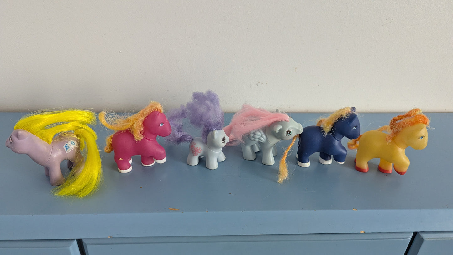 Hasbro - 3kpl My Little Pony G1 Ponia ja Kolme Muuta Ponia (1984-1989)