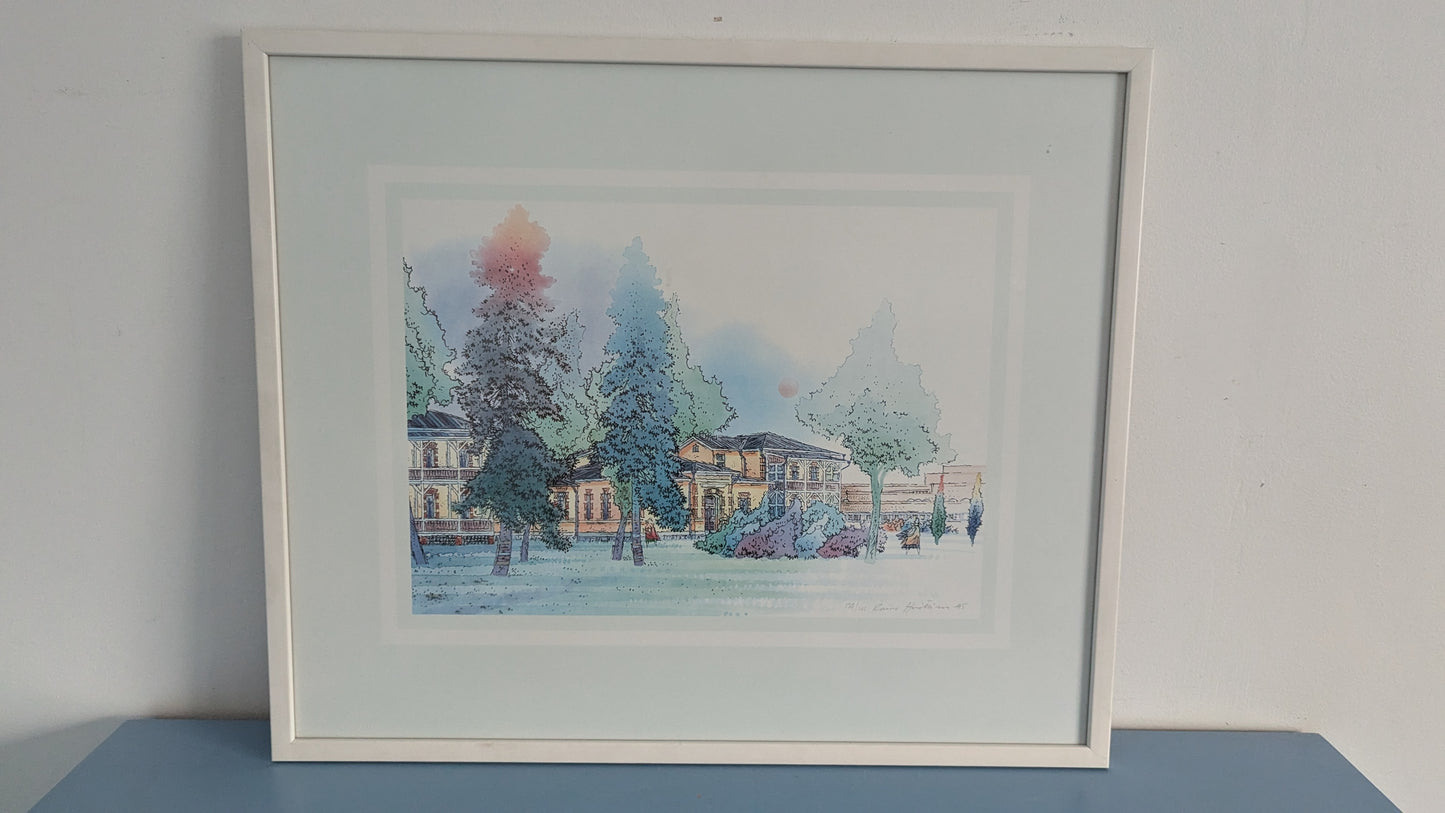 Raimo Huittinen - Porin Vanha Kaupunginsairaala (Signeerattu Grafiikka 1995)