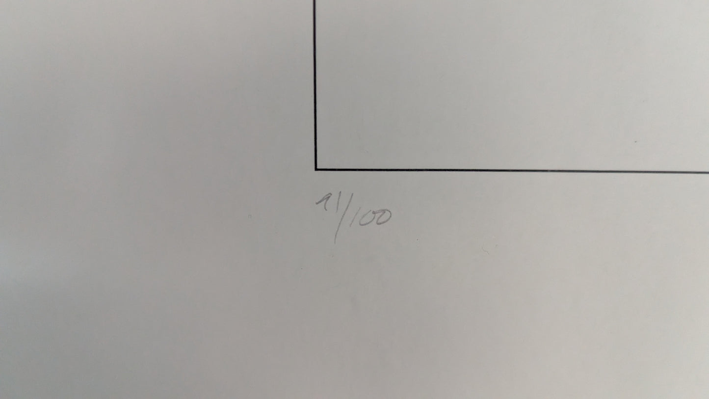 Raimo Huittinen - Eteläranta ja Keski-Porin Kirkko (Signeerattu Grafiikka 1999)