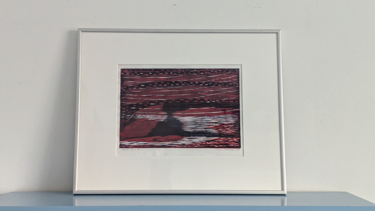 Lea Mäkilä - Tummeneva Ilta (Signeerattu Väripuupiirros 1983)