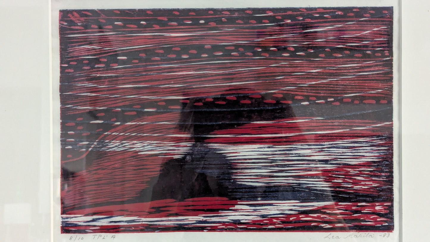 Lea Mäkilä - Tummeneva Ilta (Signeerattu Väripuupiirros 1983)