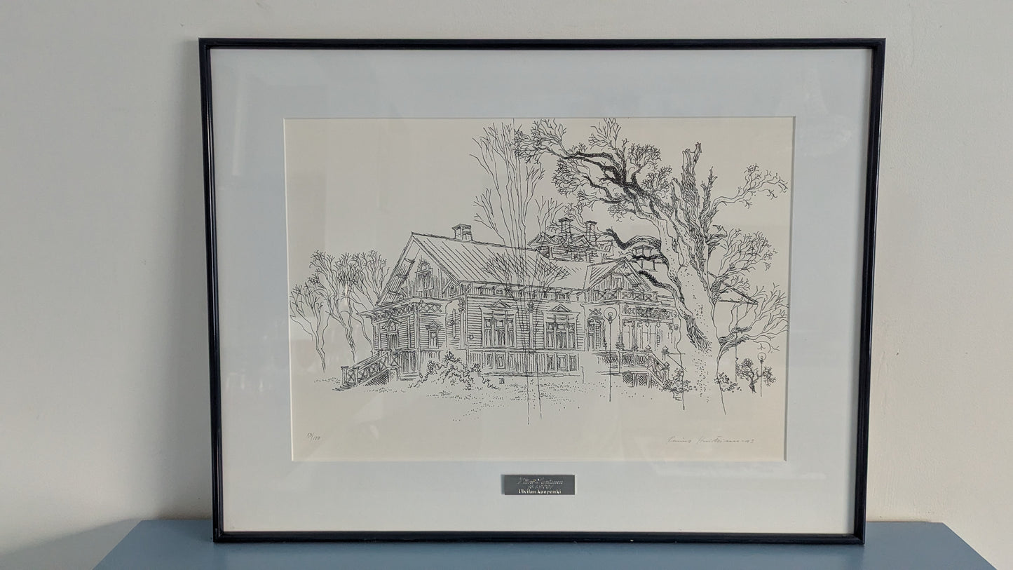 Raimo Huittinen - Ulvilan kirkkoherranpappila (Signeerattu Grafiikka 1993)