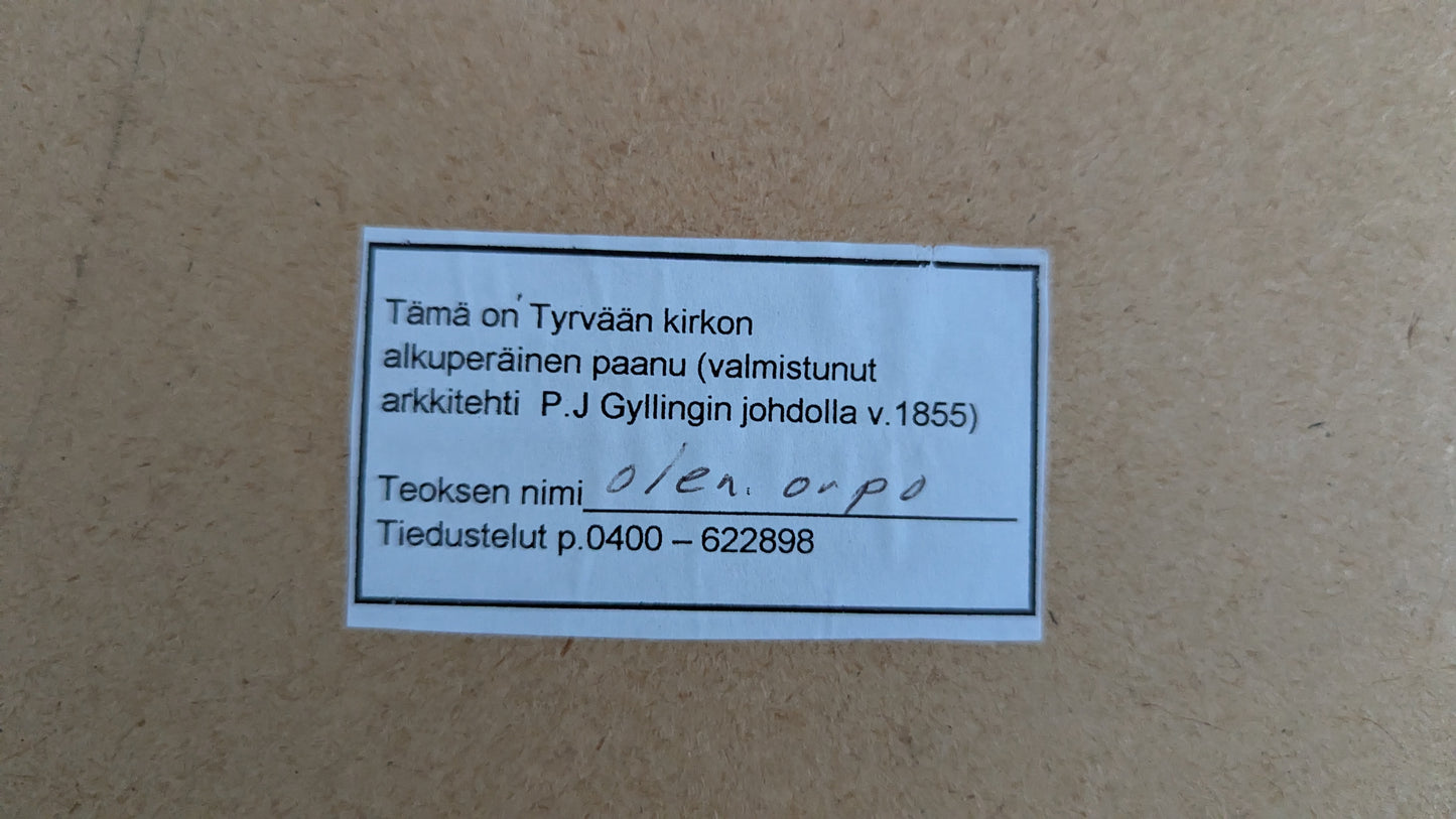 Mika Kari - Olen Orpo Haluan Hyvä Kodin (Paanulle Signeerattu Öljyvärimaalaus)