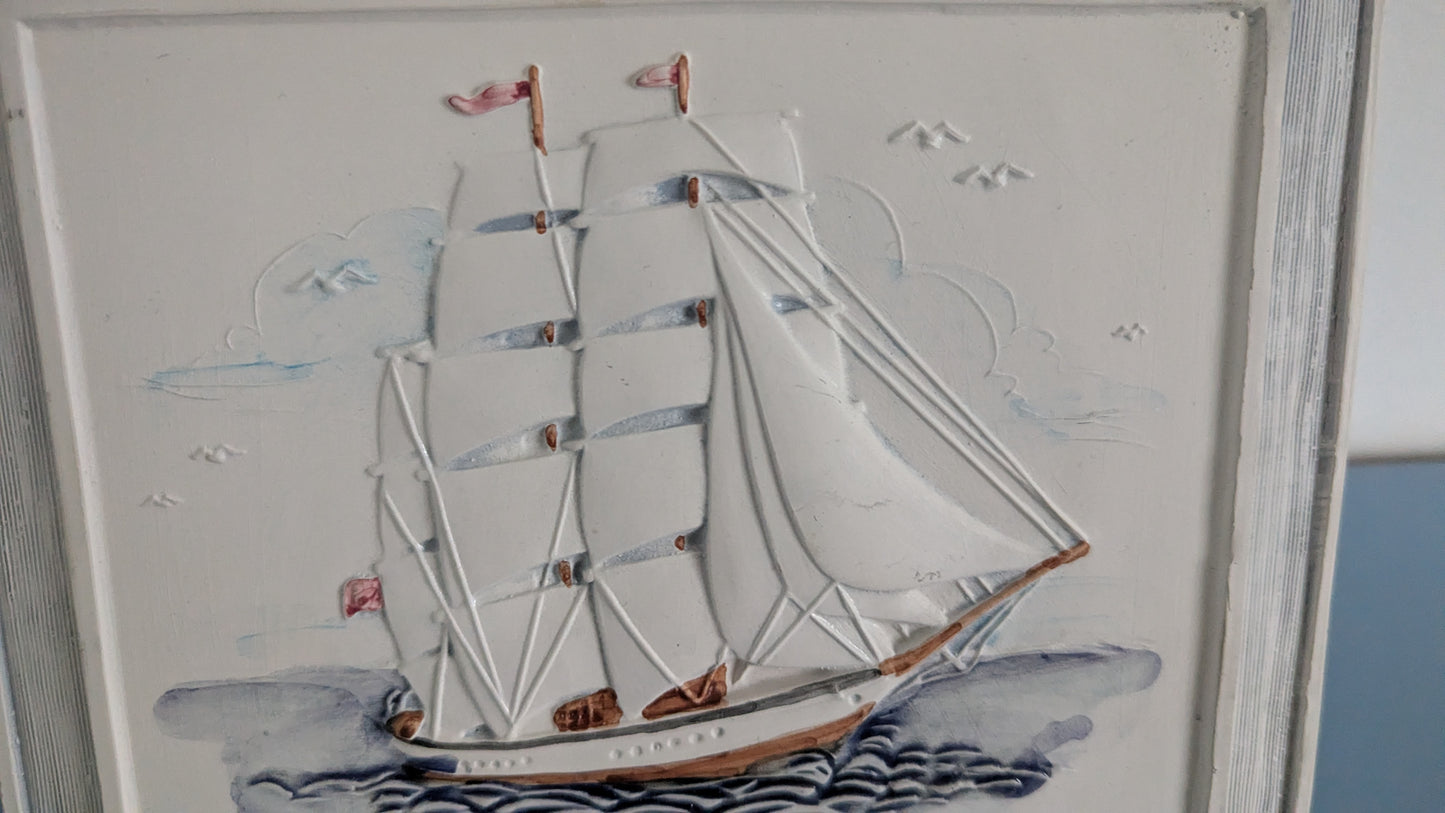 Jie Gantofta 817 818 Laiva Seinälaatta (Signeerattu, Aimo Nietosvuori)