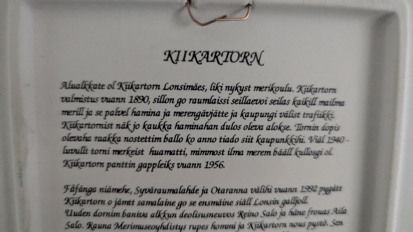 Kermansavi Rauma Kiikartorn / Kiikartorni Seinälaatta (1994, Lions Club Rauma)