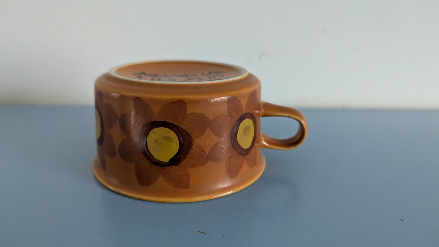 Arabia Hilkka-Liisa Aholan Koristeella Maalattu S-mallin Teekuppi (Signeerattu)