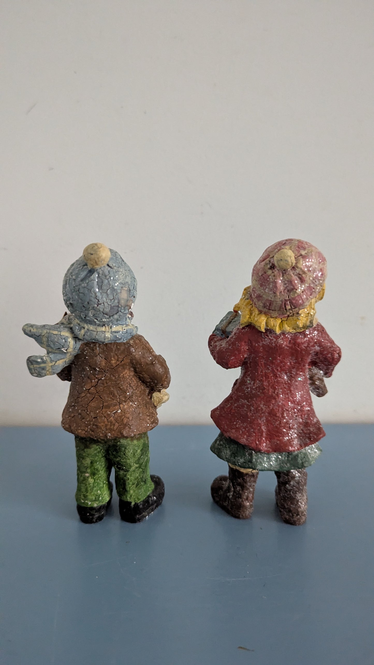 Jouluiset Tyttö ja Poika Figuurit