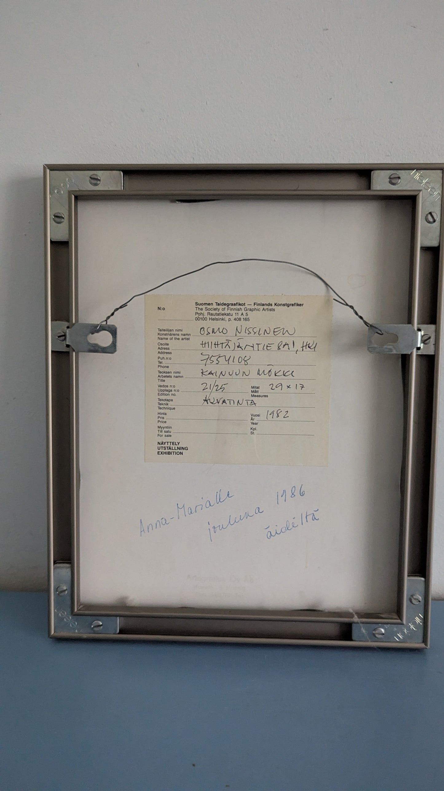 Osmo Nissinen - Kainuun Mökki (Signeerattu Akvatinta 1982)