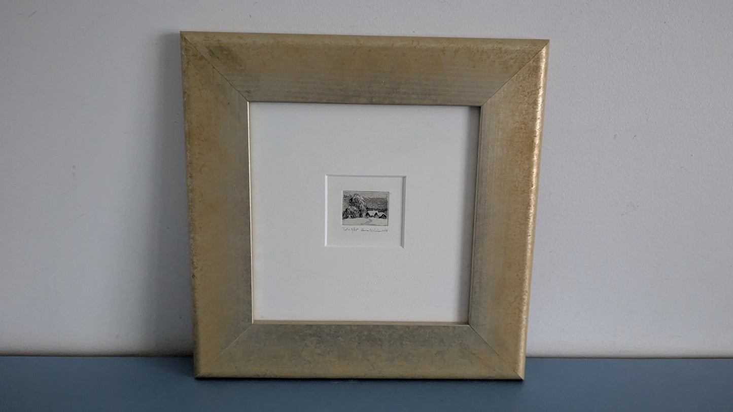 Osmo Nissinen - Pakkasaamu (Signeerattu Akvatinta 1986)