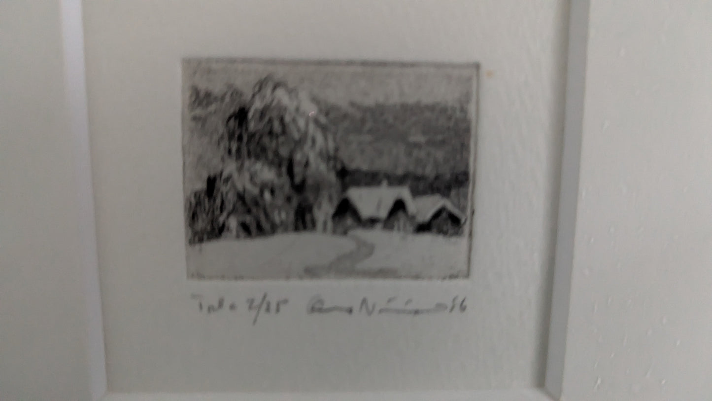 Osmo Nissinen - Pakkasaamu (Signeerattu Akvatinta 1986)