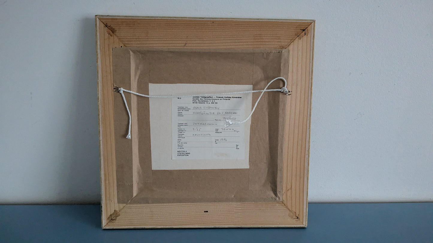 Osmo Nissinen - Pakkasaamu (Signeerattu Akvatinta 1986)