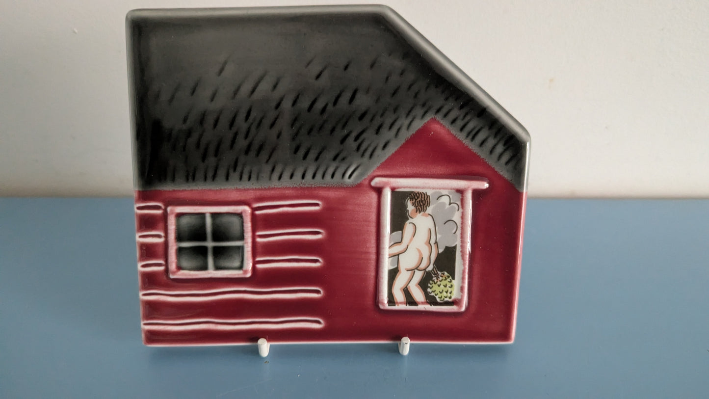 Arabia Runon Mailla Sauna Seinälaatta (Signeerattu, Kerttu Nurminen)