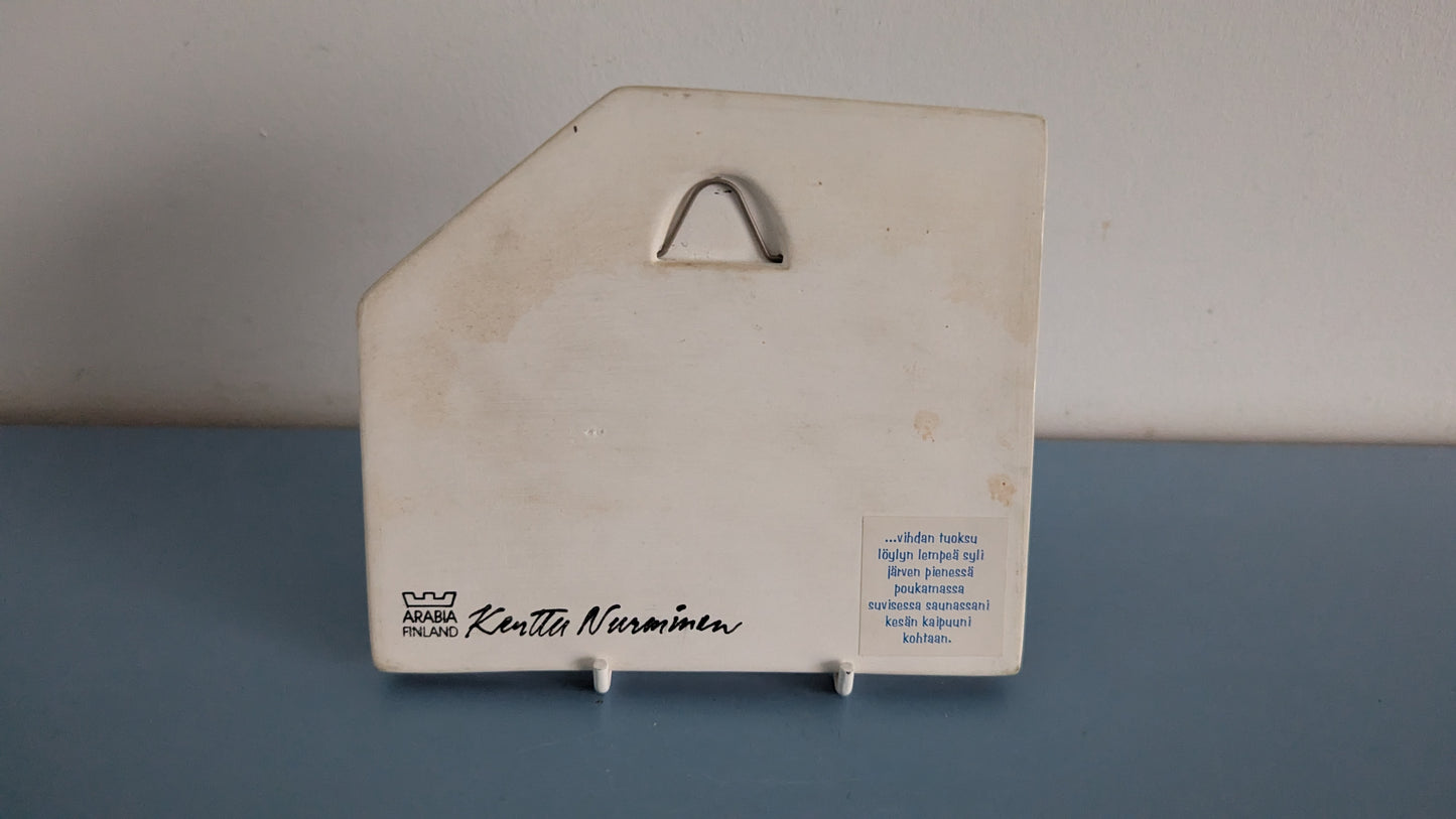 Arabia Runon Mailla Sauna Seinälaatta (Signeerattu, Kerttu Nurminen)
