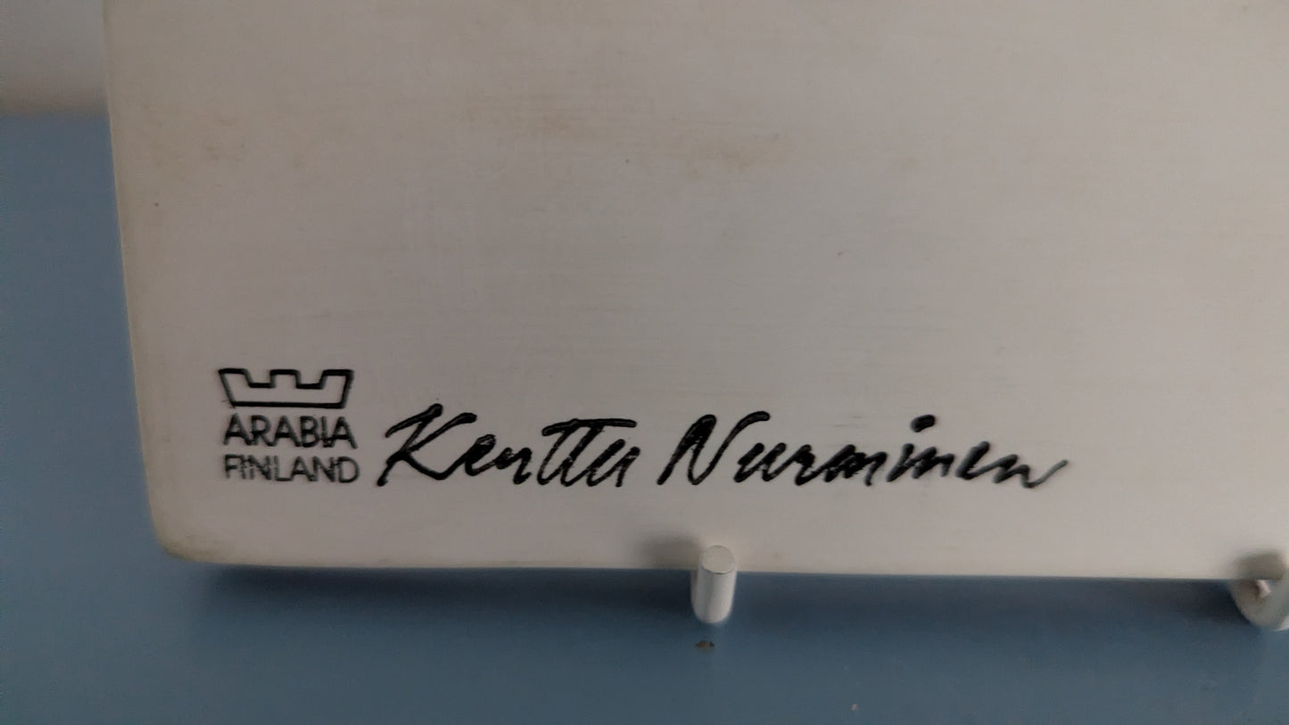 Arabia Runon Mailla Sauna Seinälaatta (Signeerattu, Kerttu Nurminen)
