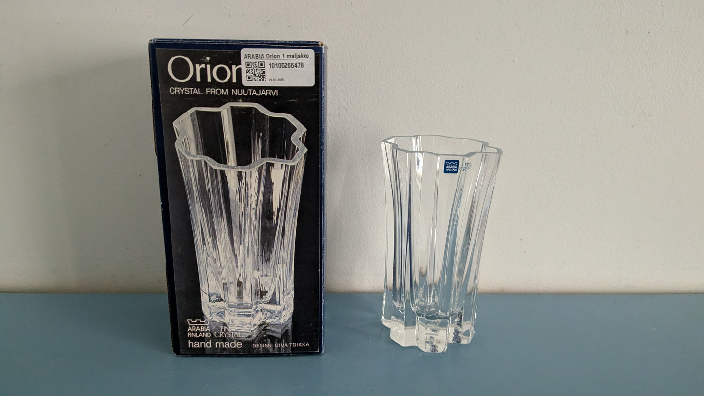 Nuutajärvi Orion Maljakko (1983-1991, Alkuperäisessä Pakkauksessa, Oiva Toikka)