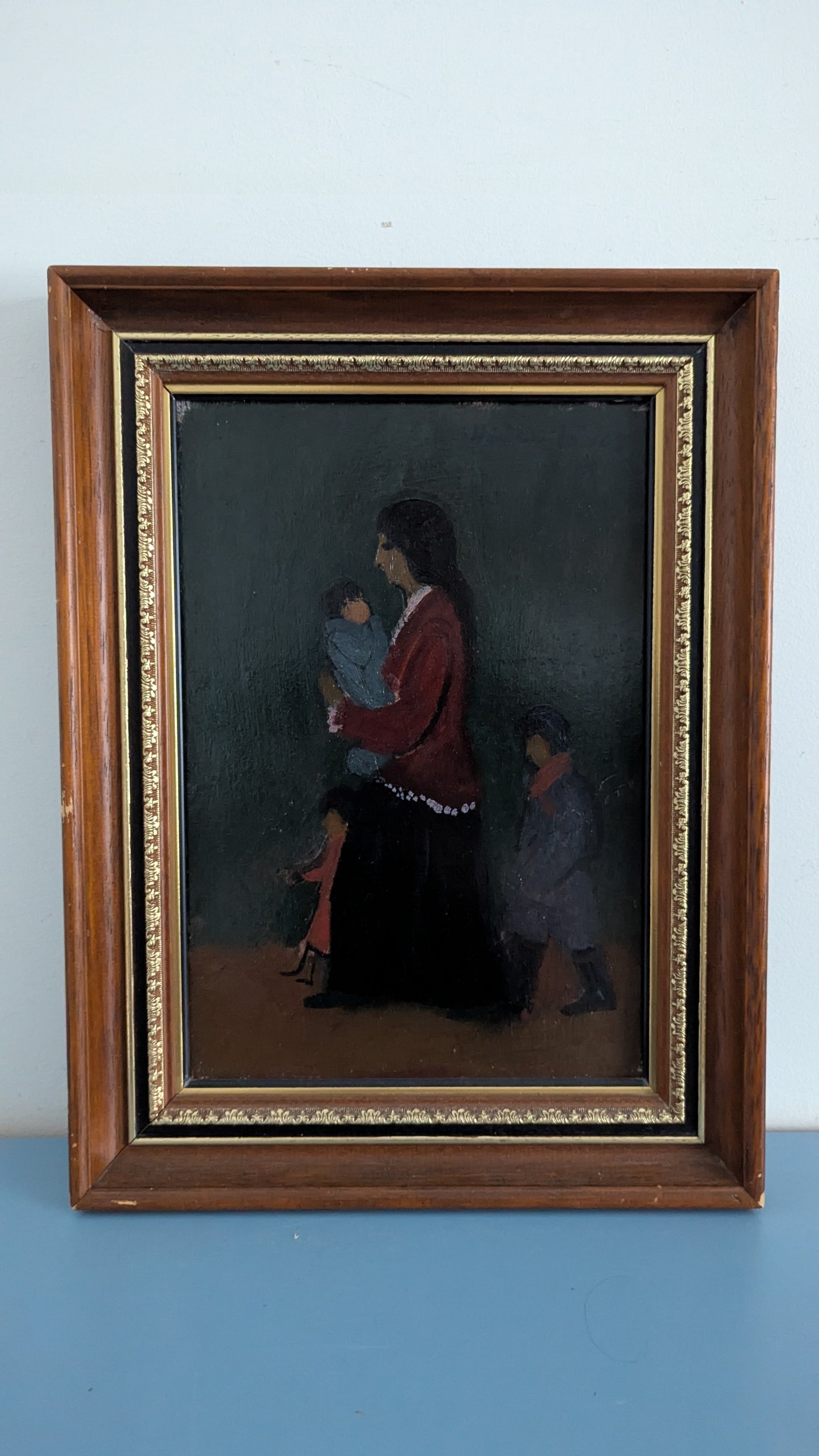 Erkki Heikkilä - Tummat Vaeltajat (Signeerattu Öljyvärimaalaus 1963)