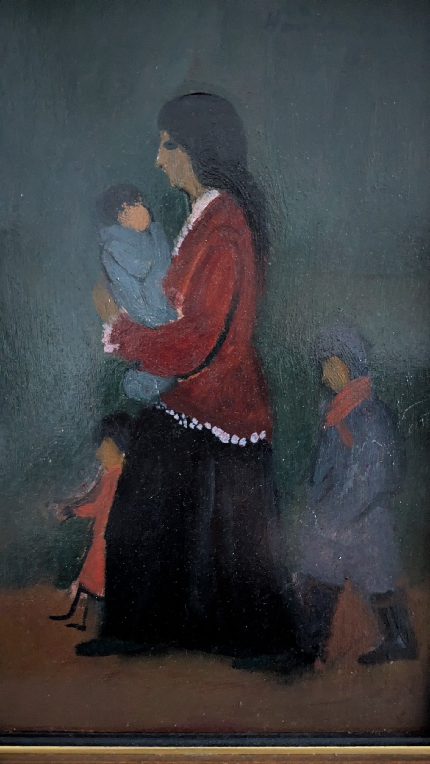 Erkki Heikkilä - Tummat Vaeltajat (Signeerattu Öljyvärimaalaus 1963)