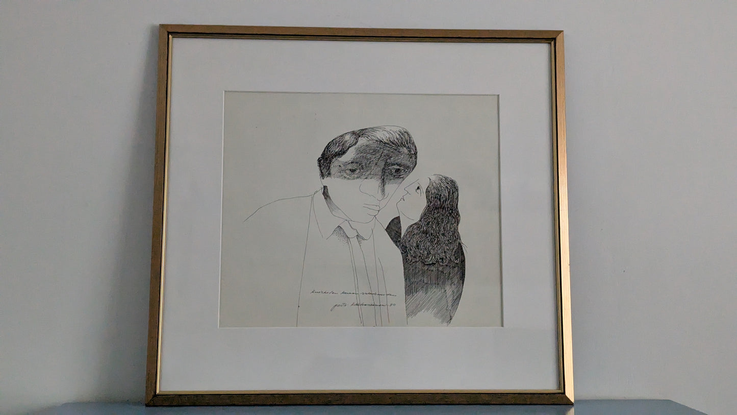 Pertti Kolehmainen Kuiskaten Kerron Salaisuuden (Signeerattu Tussityö 1980)