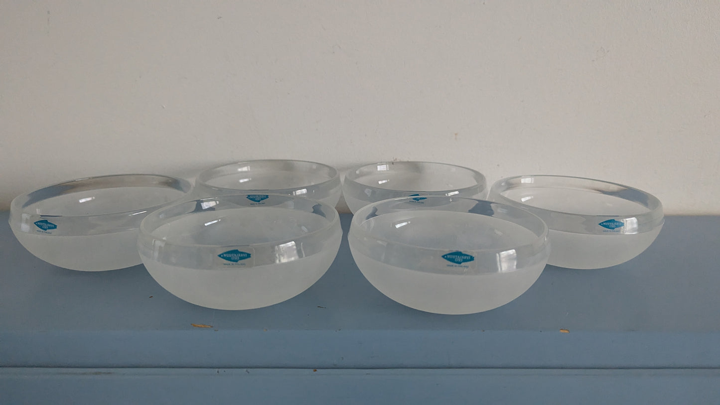 Nuutajärvi Lumikuru Annoskulho / Jälkiruokakulho (6kpl, 1986, Kerttu Nurminen)