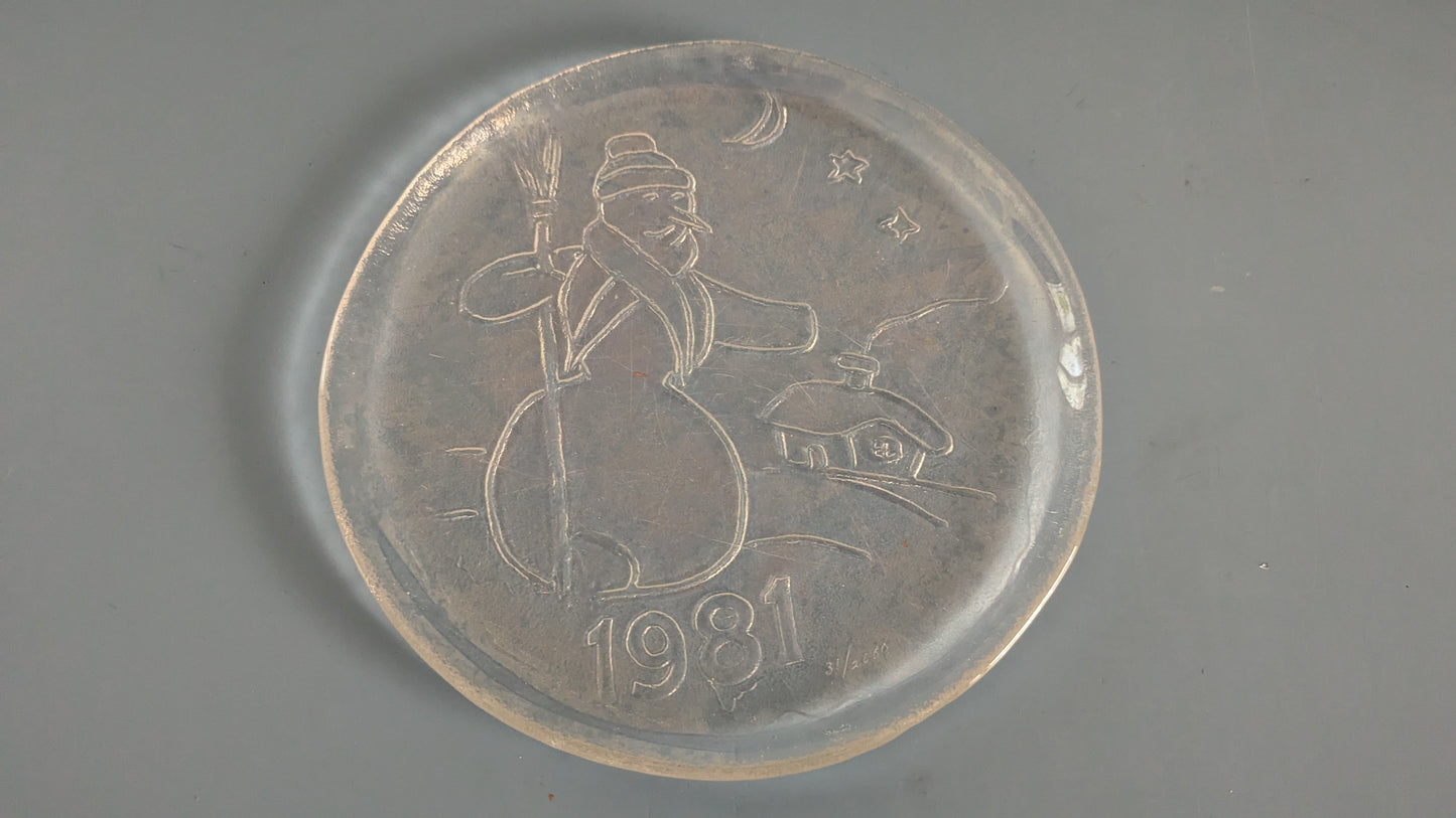 Humppila Lumiukko 1981 Numeroitu 31/2600 Vuosilautanen / Joululautanen