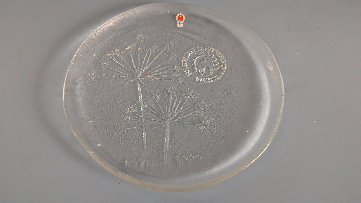 Humppila 1970-1980 Humppilan Lasitehdas 10 Vuotta Lautanen (1980)