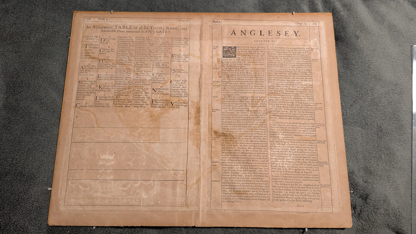 John Speed - Angleseyn Saaren Kartta 1610 (Theatre of the Empire of Great Britaine)