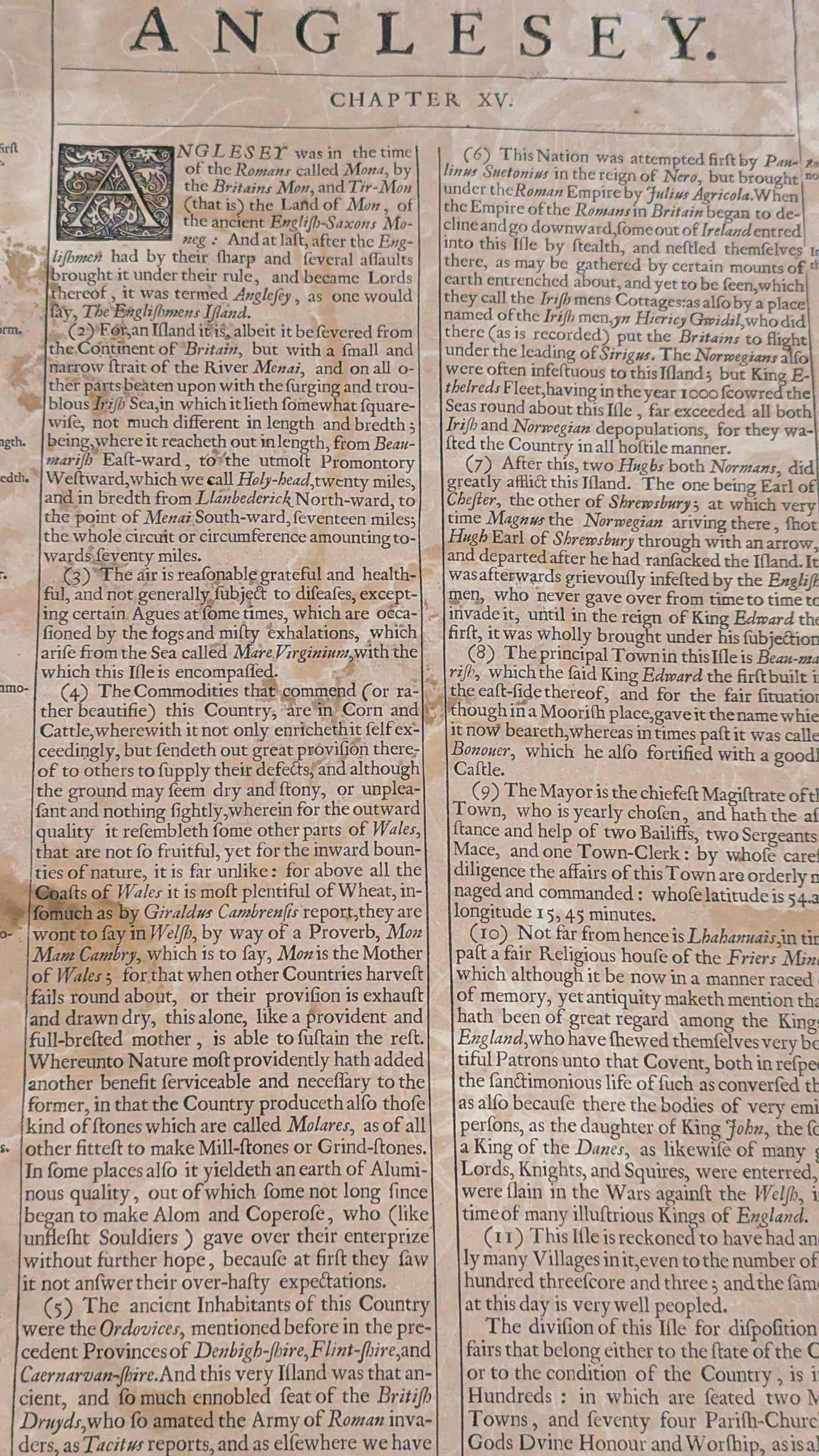 John Speed - Angleseyn Saaren Kartta 1610 (Theatre of the Empire of Great Britaine)