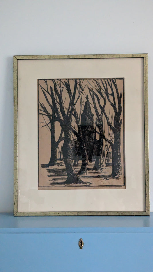 Pertti Kolehmainen - Signeerattu Puupiirros (1986)