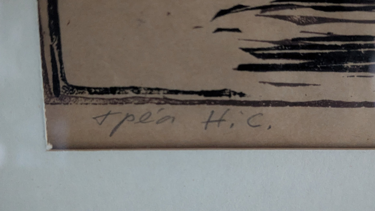 Pertti Kolehmainen - Signeerattu Puupiirros (1986)