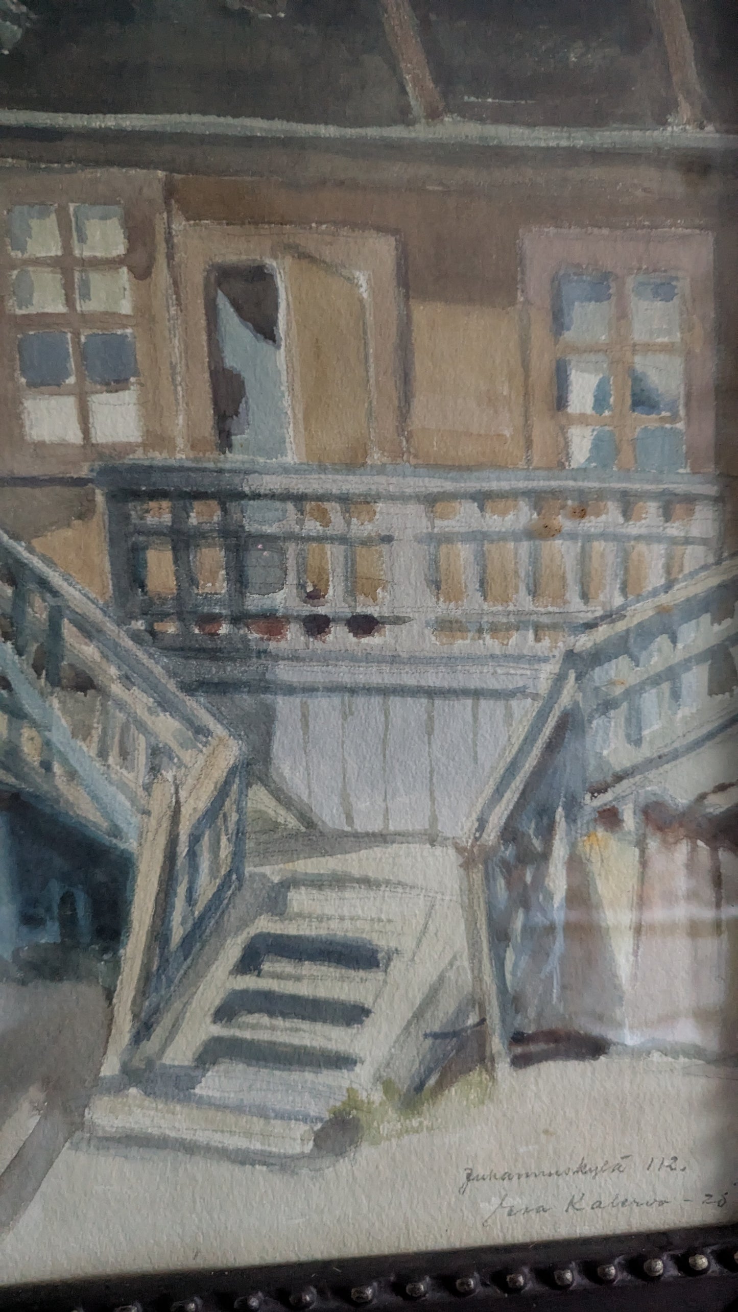 Esa Kalervo - Juhannuskylä 112 (Signeerattu Akvarellimaalaus 1920)