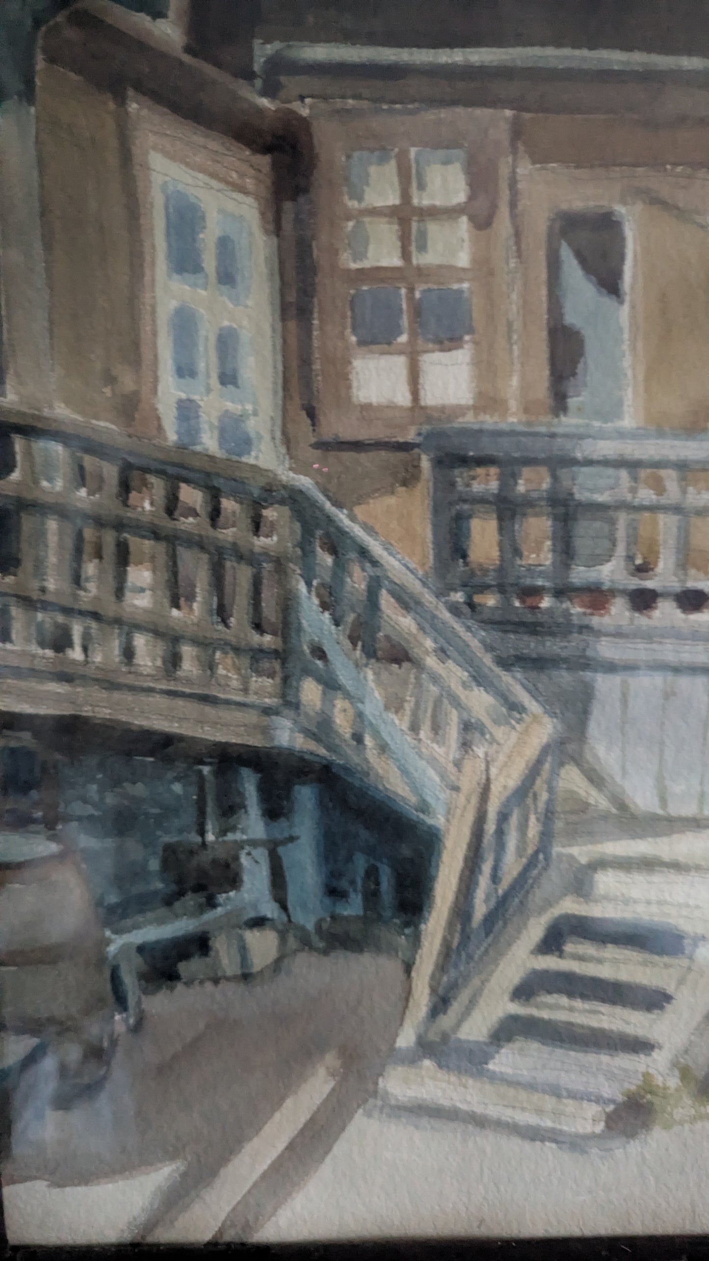 Esa Kalervo - Juhannuskylä 112 (Signeerattu Akvarellimaalaus 1920)