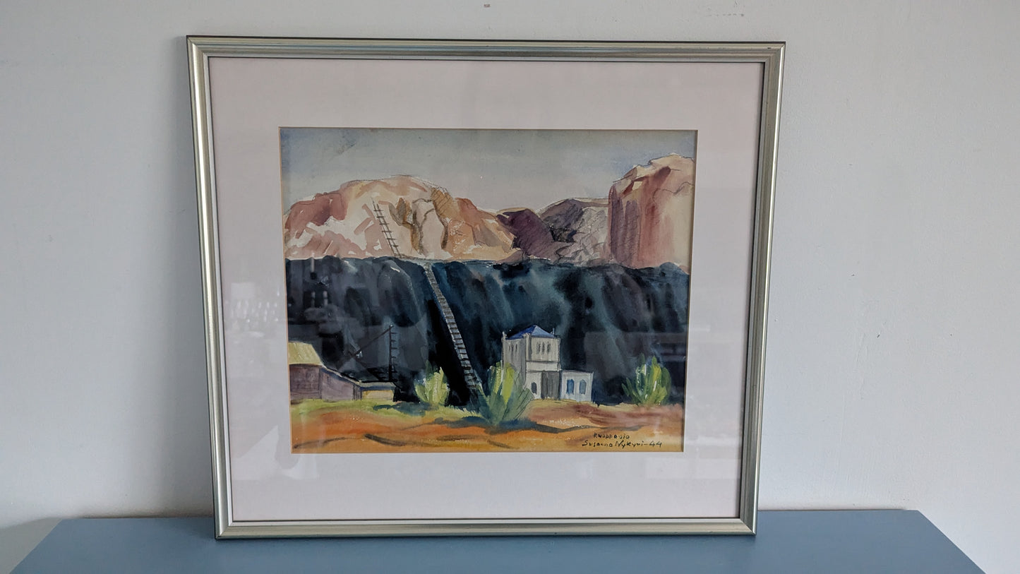 Susanna Nykyri - Ruoppaoja (Signeerattu Akvarellimaalaus 1944)