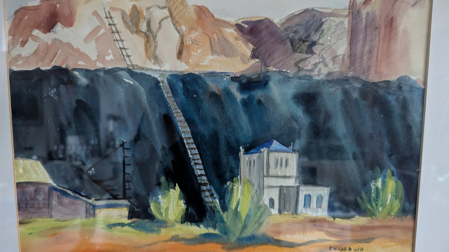 Susanna Nykyri - Ruoppaoja (Signeerattu Akvarellimaalaus 1944)