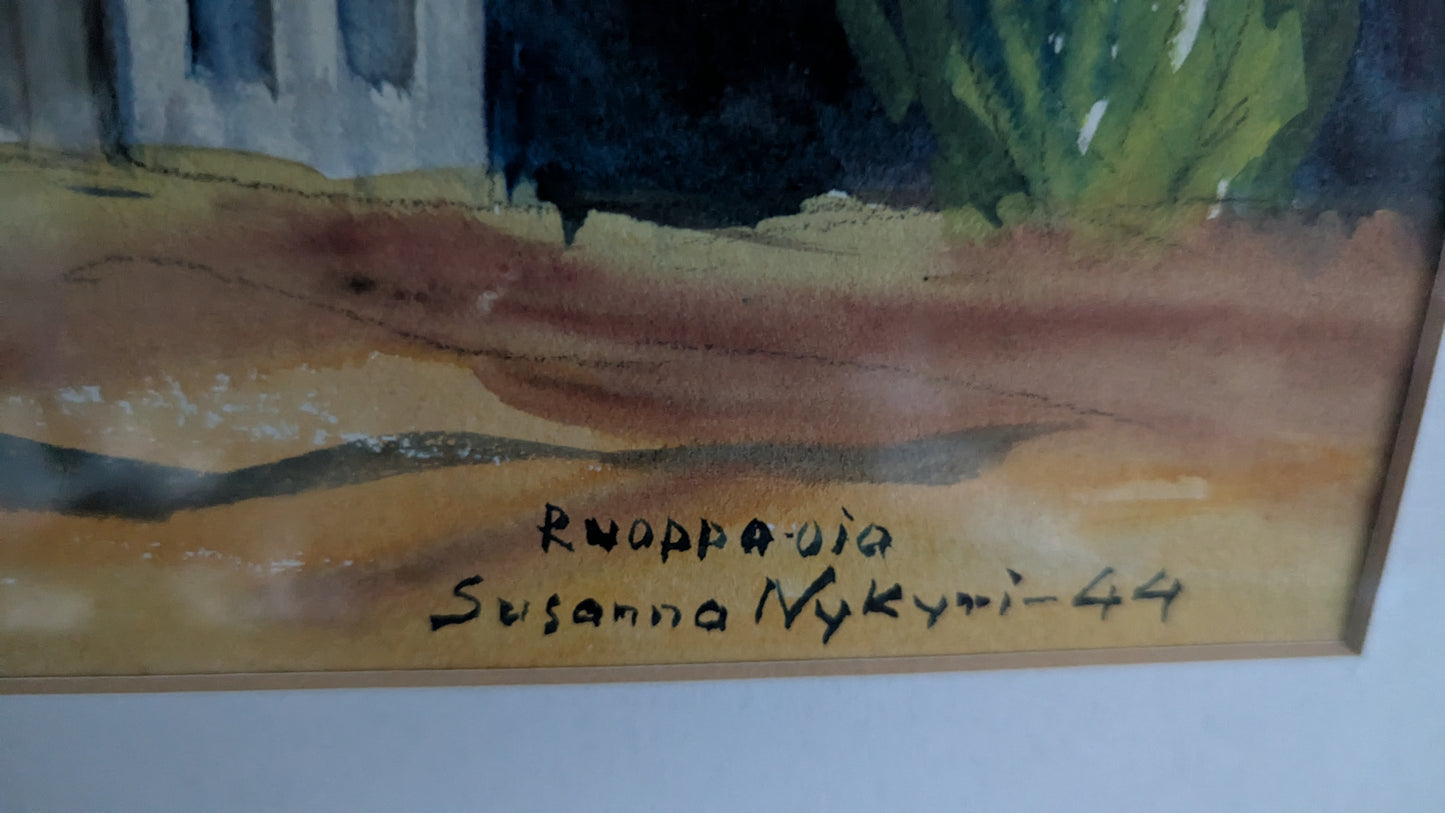 Susanna Nykyri - Ruoppaoja (Signeerattu Akvarellimaalaus 1944)