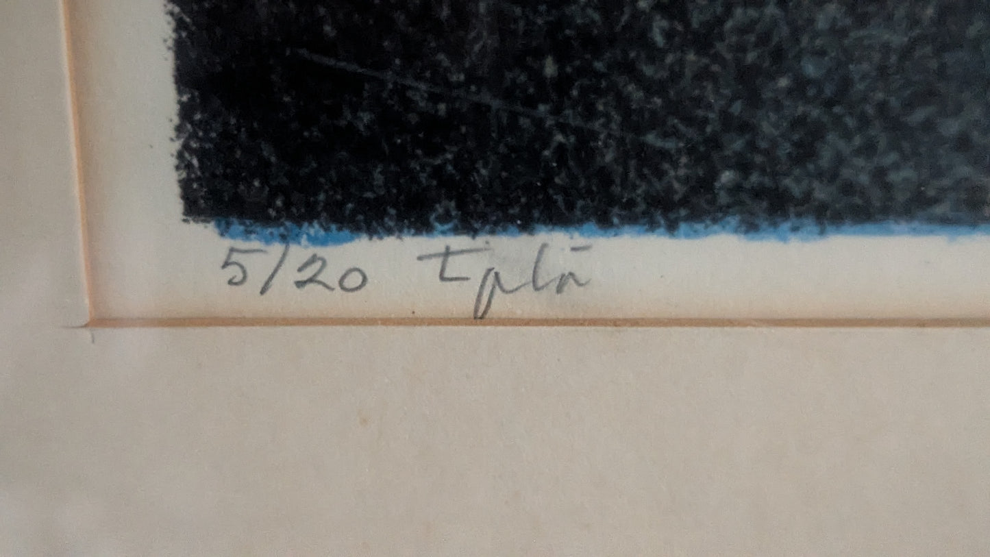 Antti Nieminen - Yön Hiljaisuus (Signeerattu Värikivipiirros 1965)