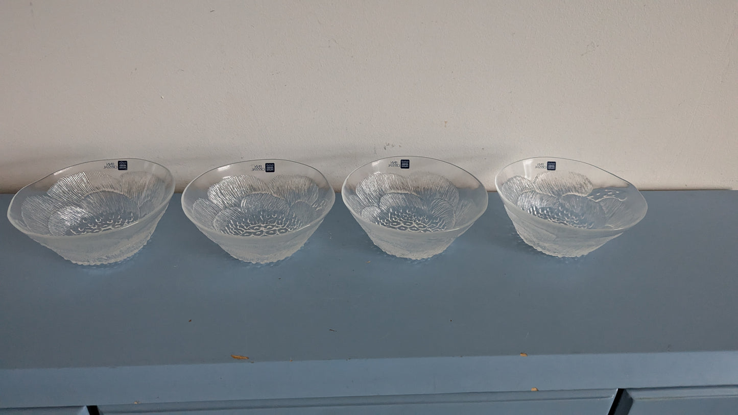 Nuutajärvi Pioni Annoskulho (4kpl, 1979-1984, Oiva Toikka, Alk. Pakkauksessa)