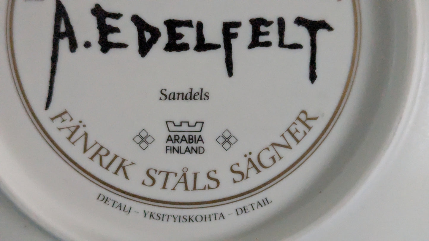 Arabia Vänrikki Stoolin Tarinat - Sandels Seinälautanen (Albert Edelfelt)